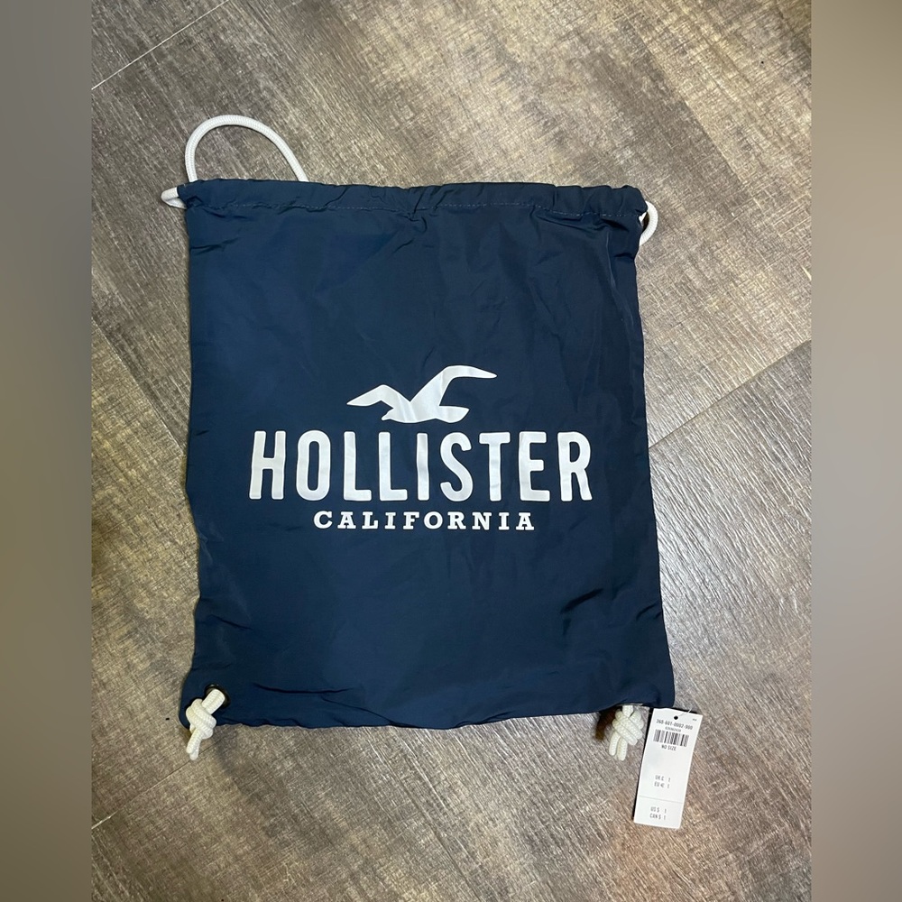 🐱NWT Hollister California Unisex Blue Cinch Drawstring Bag